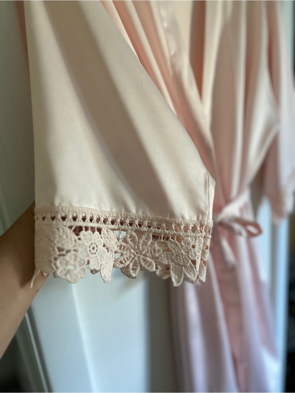 Women’s Pink Satin Robe - Picture 3 of 6